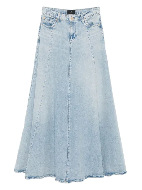 7 For All Mankind logo-patch denim maxi skirt