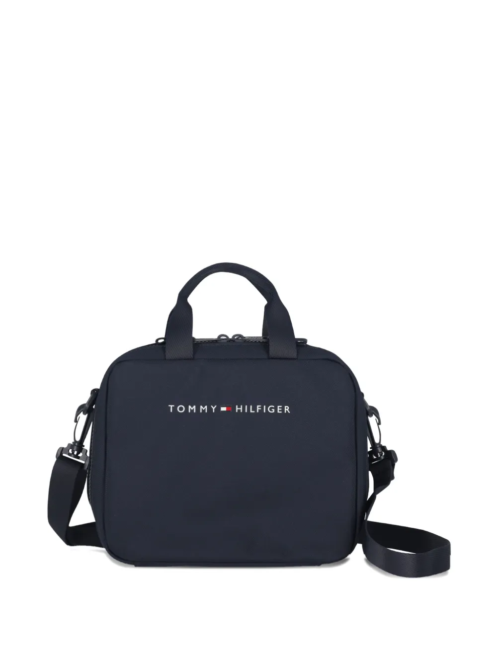Tommy Hilfiger Junior Kids' Logo-detail Top-handle Lunch Bag In Blue