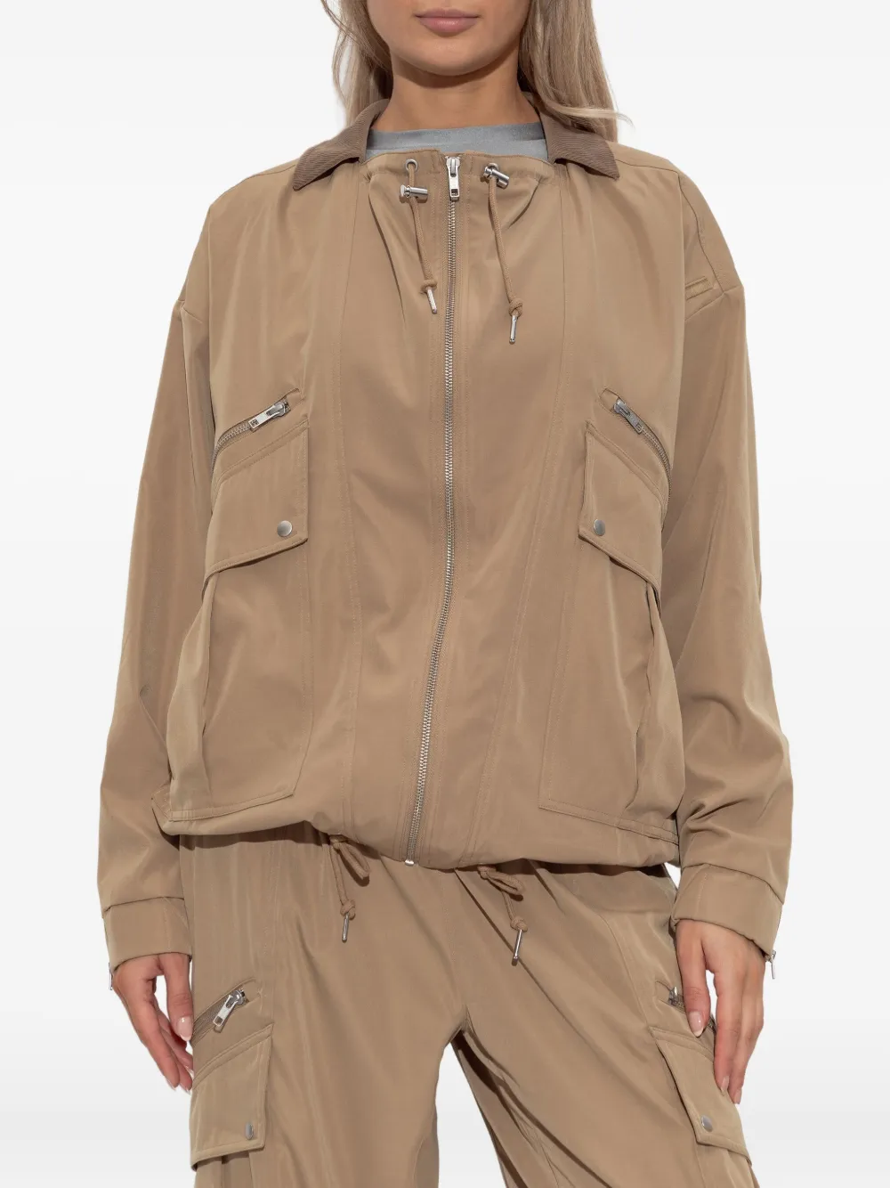 Rethinkit Studios Zip-fastening Flap-pocket Jacket In Neutral
