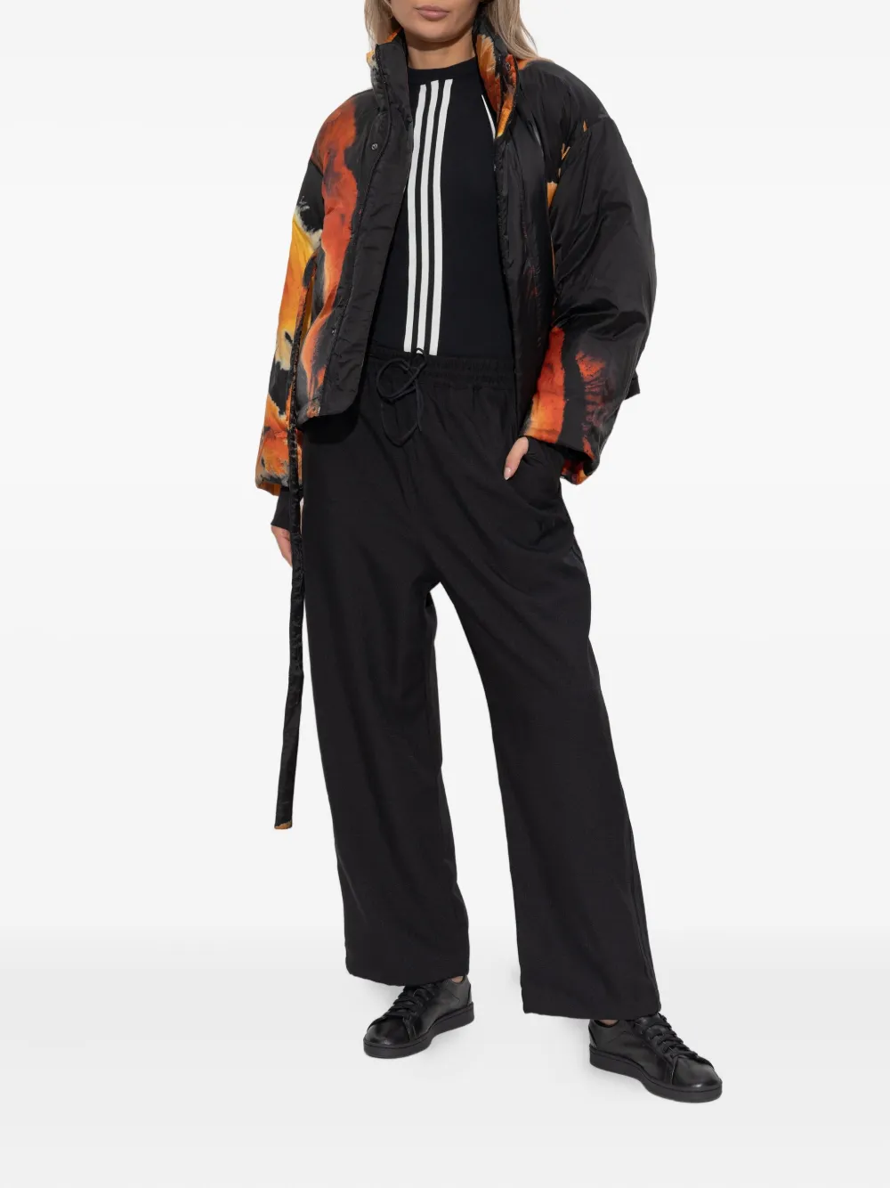Y-3 3-stripes Drawstring Track Pants In Black