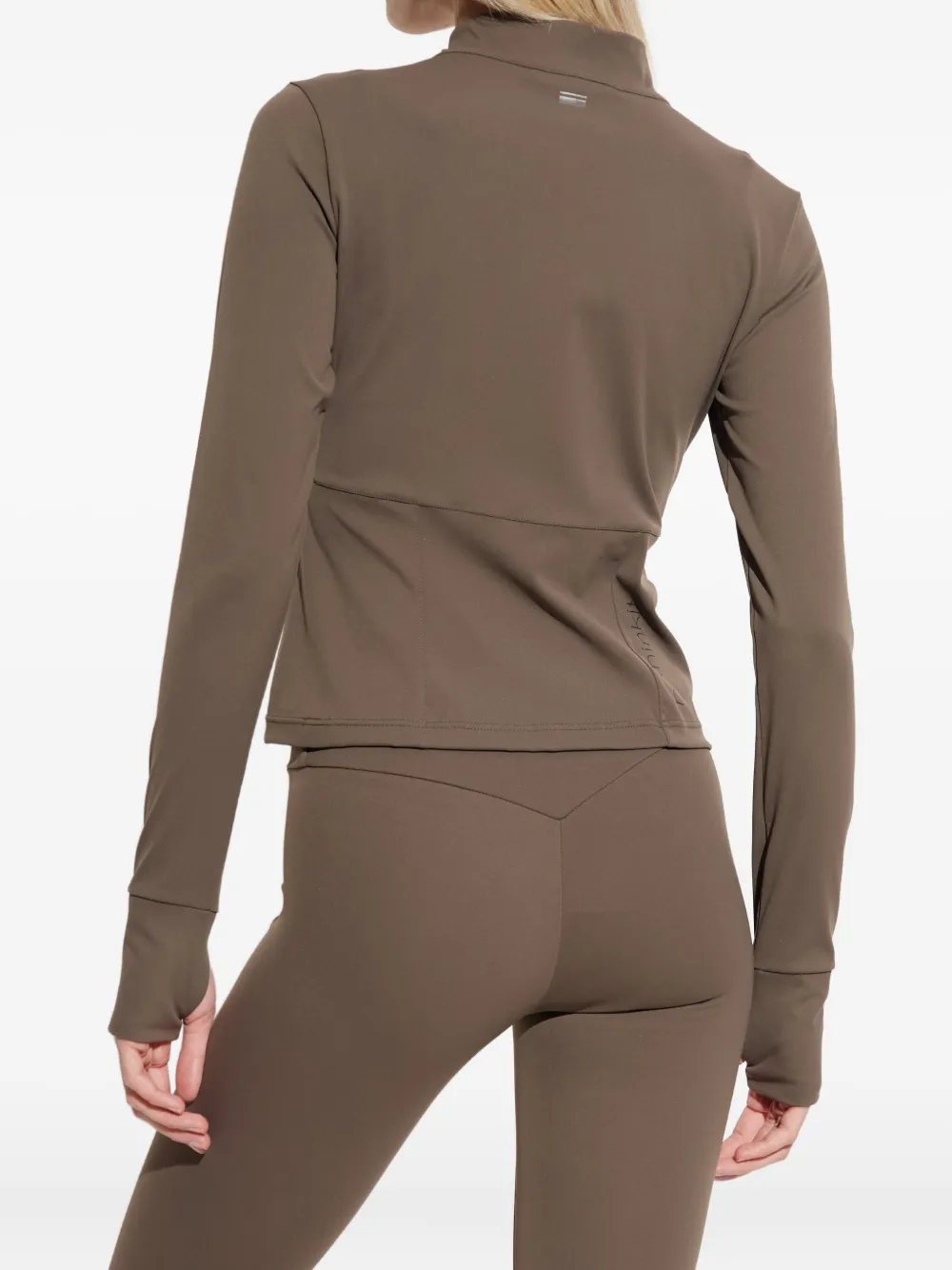 Rethinkit Studios High-neck Half-zip Top In Brown