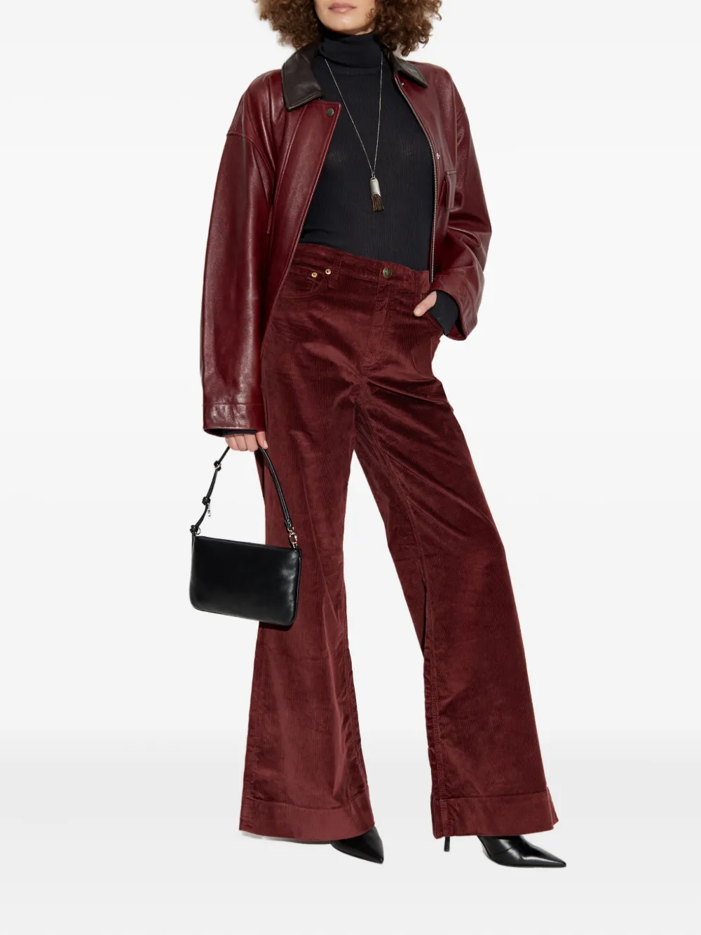 Rag & bone corduroy flared jeans - Rood