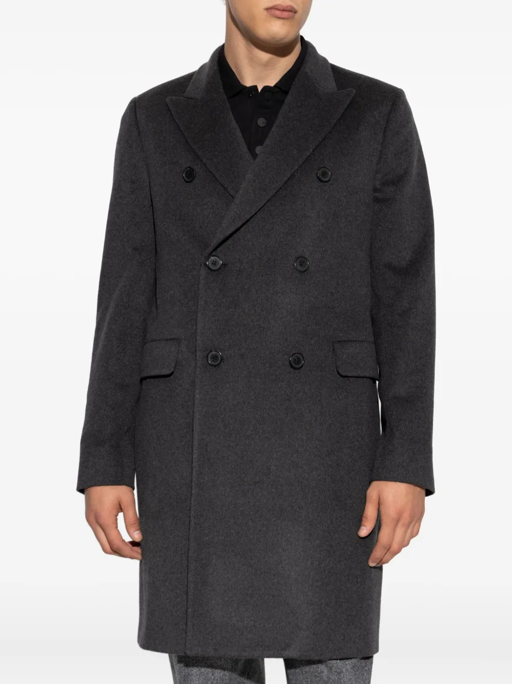 Ps By Paul Smith Double-breasted Wool Coat In Gray