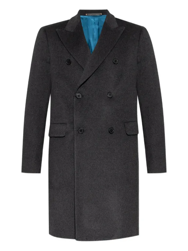 未使用級✨️ PS Paul Smith カシミヤ混 グレー ピーコート XL PS Paul Smith ダブルコート | グレー | FARFETCH JP