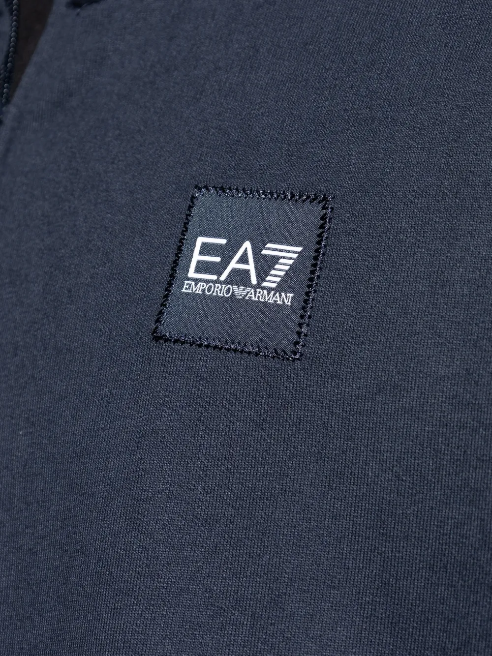 Ea7 Emporio Armani Logo Patch Stand Collar Tracksuit Set In Blue