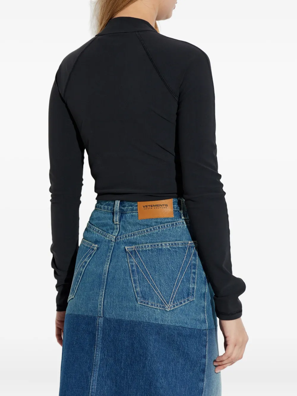 Coperni Stand-up Collar Long-sleeve Top In Black