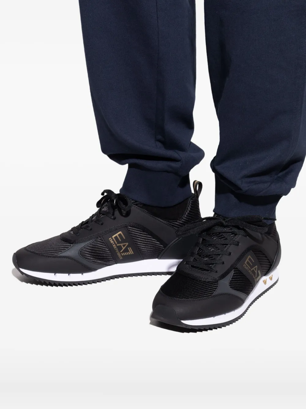 Ea7 Emporio Armani logo-stamp sneakers Black