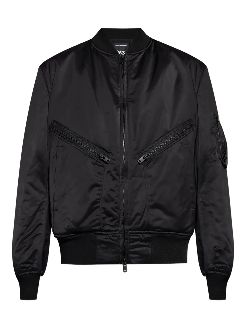 Y-3 zip-details bomber jacket | Black | Image 1