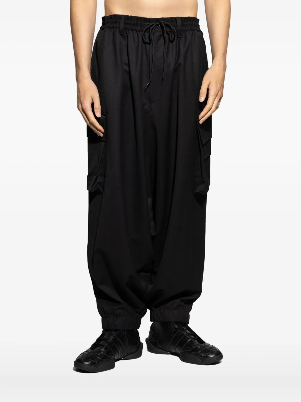 Y-3 Drawstring Cargo Trousers In Black