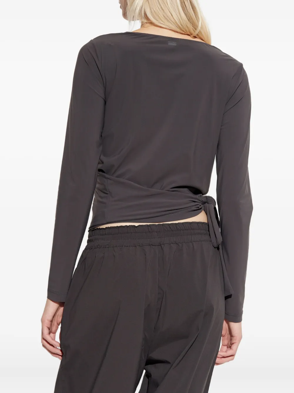 Rethinkit Studios Wrap Long-sleeve Top In Gray