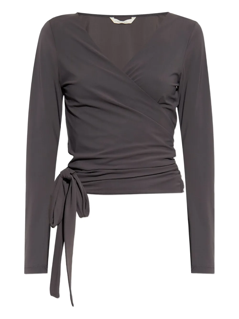 RETHINKIT STUDIOS wrap long-sleeve top | Grey | Image 1