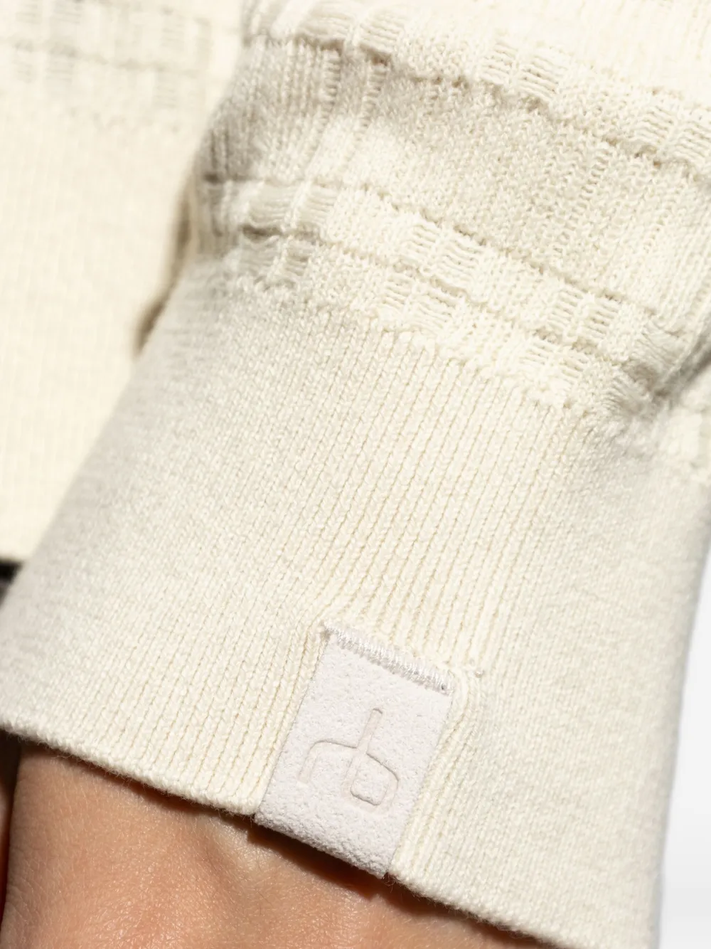 Rag & Bone Textured Polo-neck T-shirt In Neutral