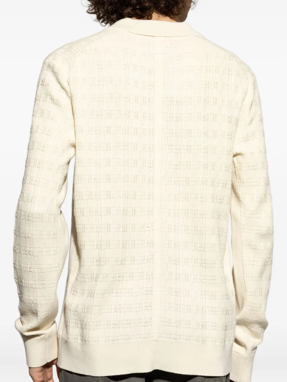 Rag & Bone Textured Polo-neck T-shirt In Neutral