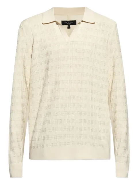 rag & bone textured polo-neck T-shirt