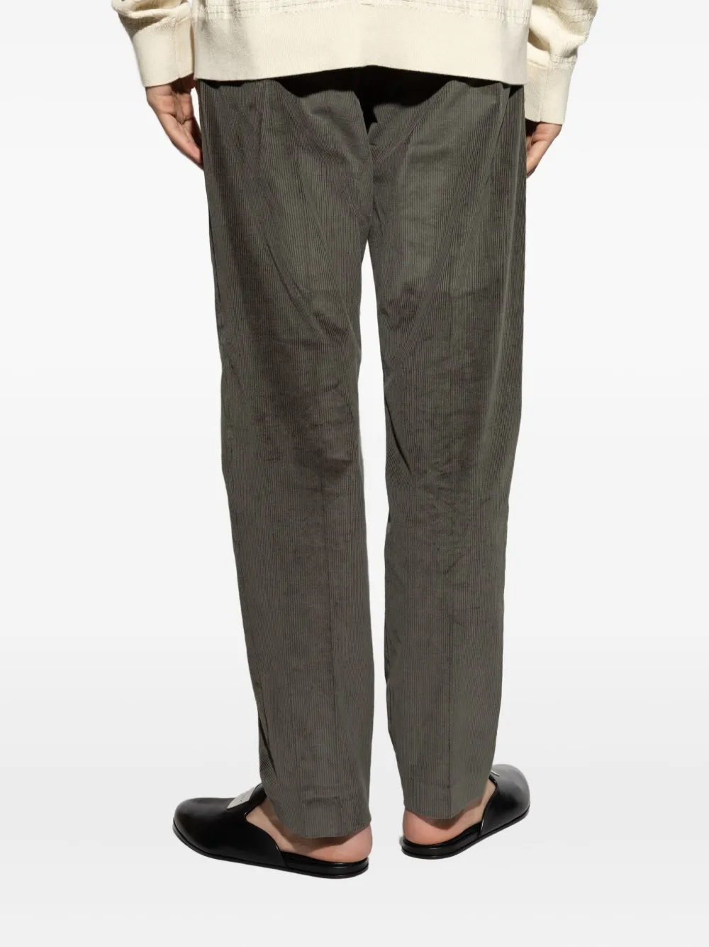 rag & bone Ribfluwelen broek met geplooide voorkant Groen