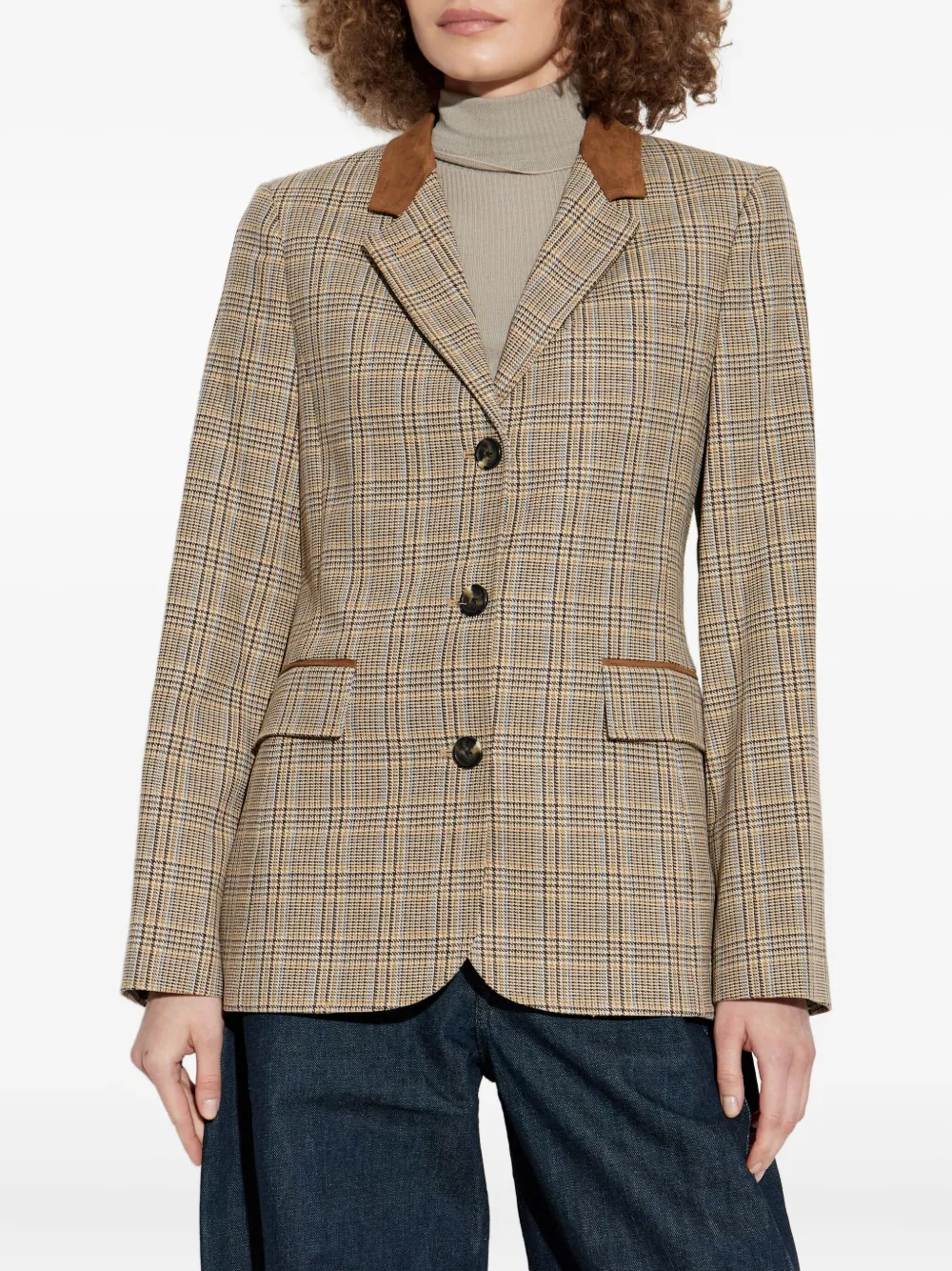 Rag & Bone Lapel Long-sleeved Suit Jacket In Brown