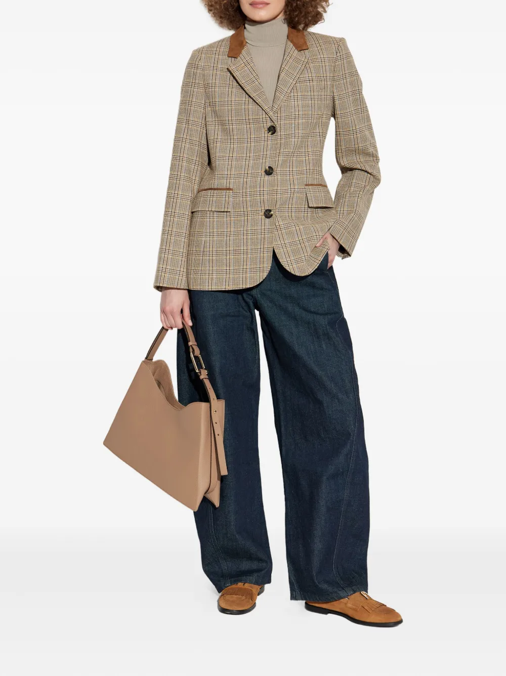 rag & bone checked suede-trimmed jacket | Tweed Jackets | Image 2