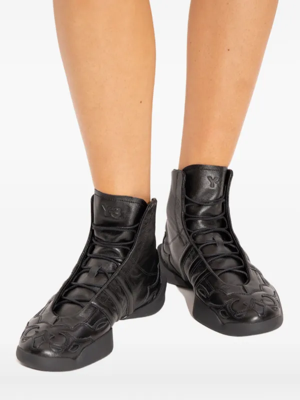 Y-3 Regu 2002 Hi Sneakers | Black | FARFETCH