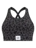 Ea7 Emporio Armani cross-back leopard-print top - Grey