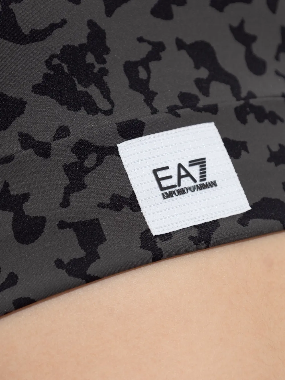 Ea7 Cross-back Leopard-print Top In Black