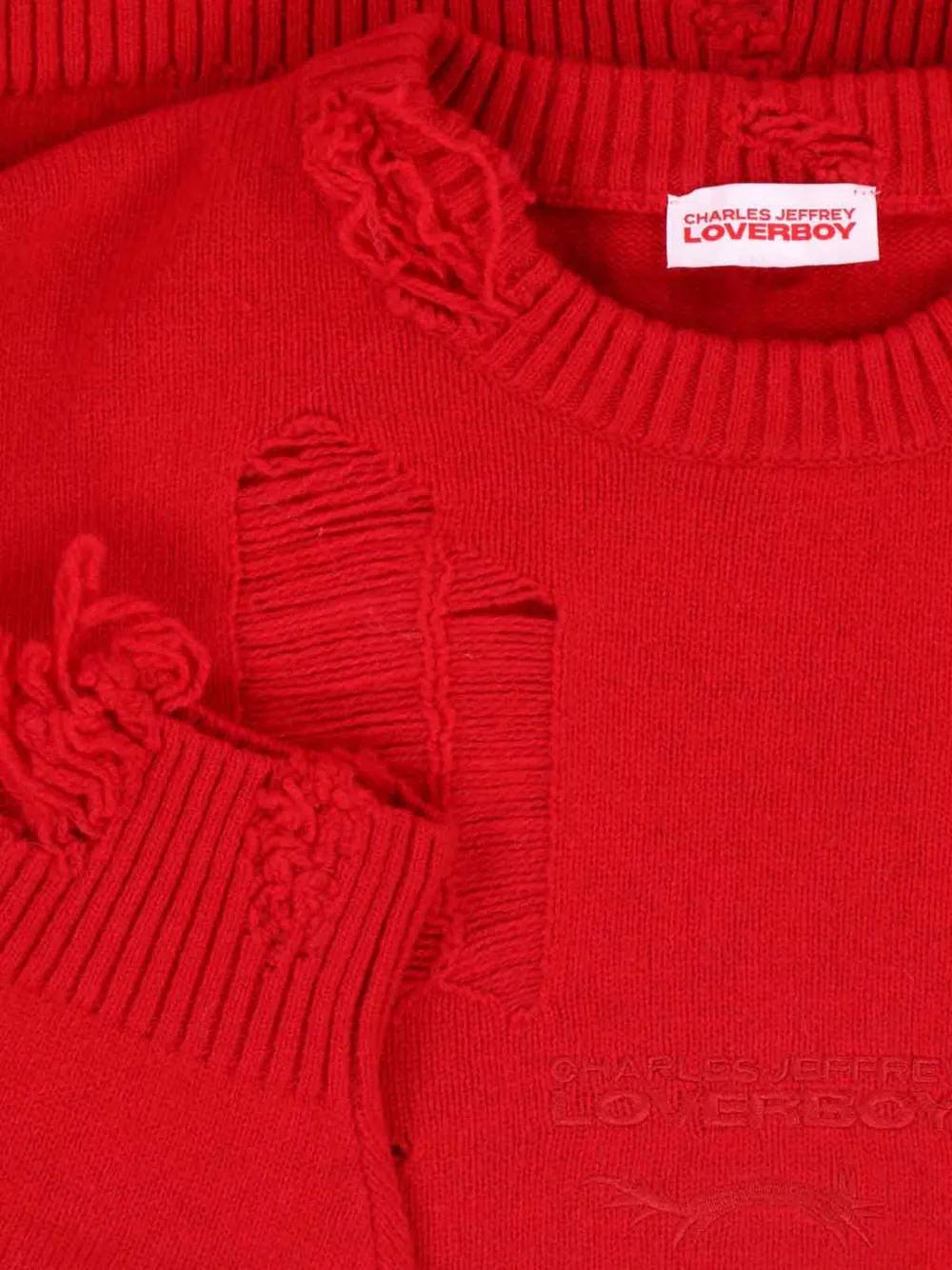 Charles Jeffrey Loverboy Gerafelde trui Rood