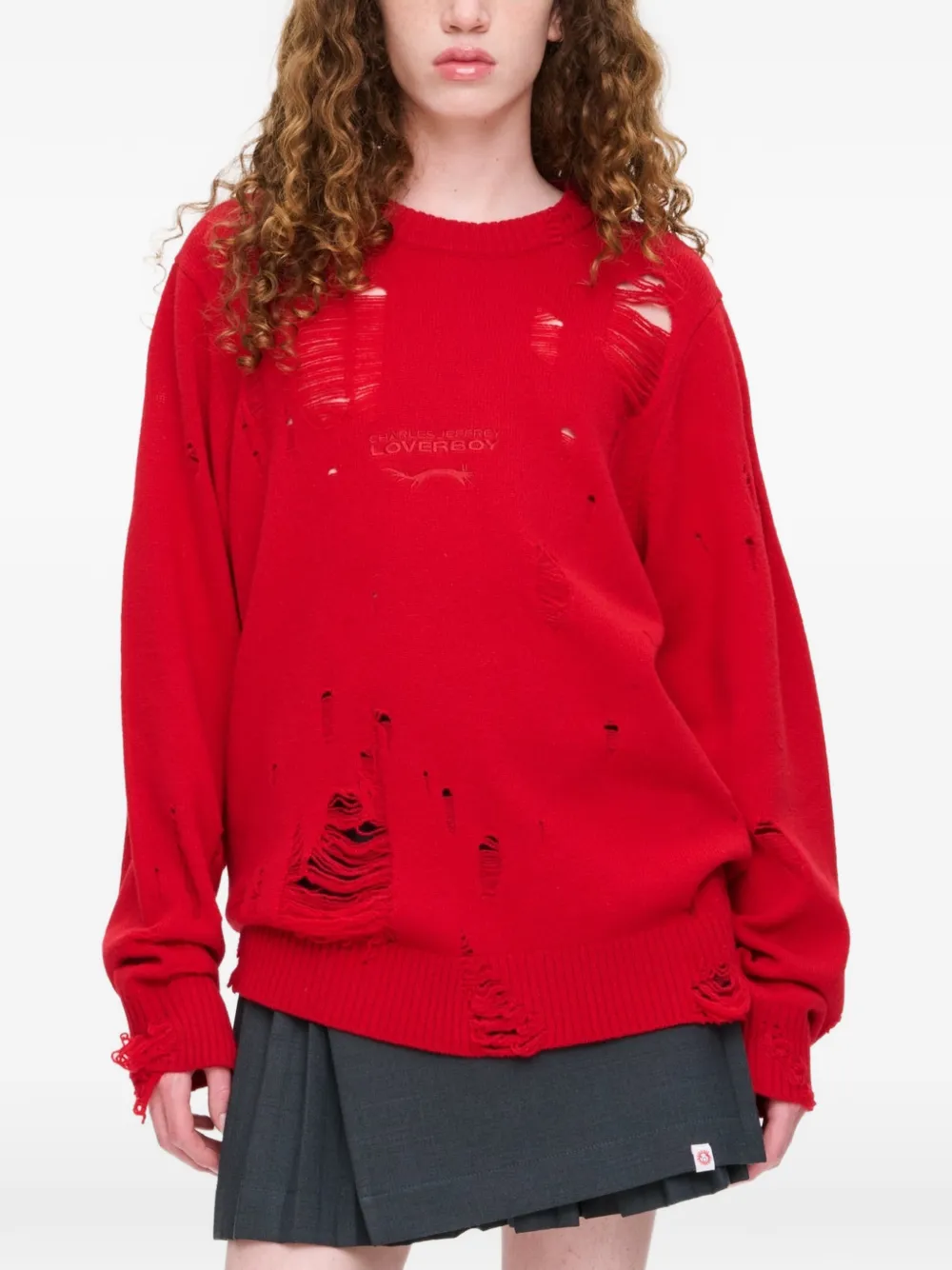 Charles Jeffrey Loverboy Gerafelde trui Rood
