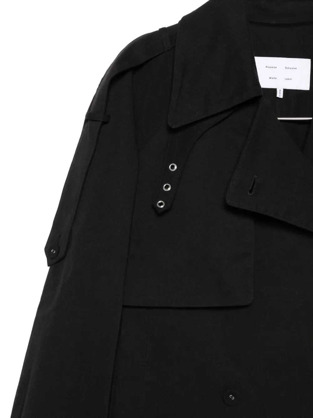 Proenza Schouler White Label Double-breasted Trench Coat In Black