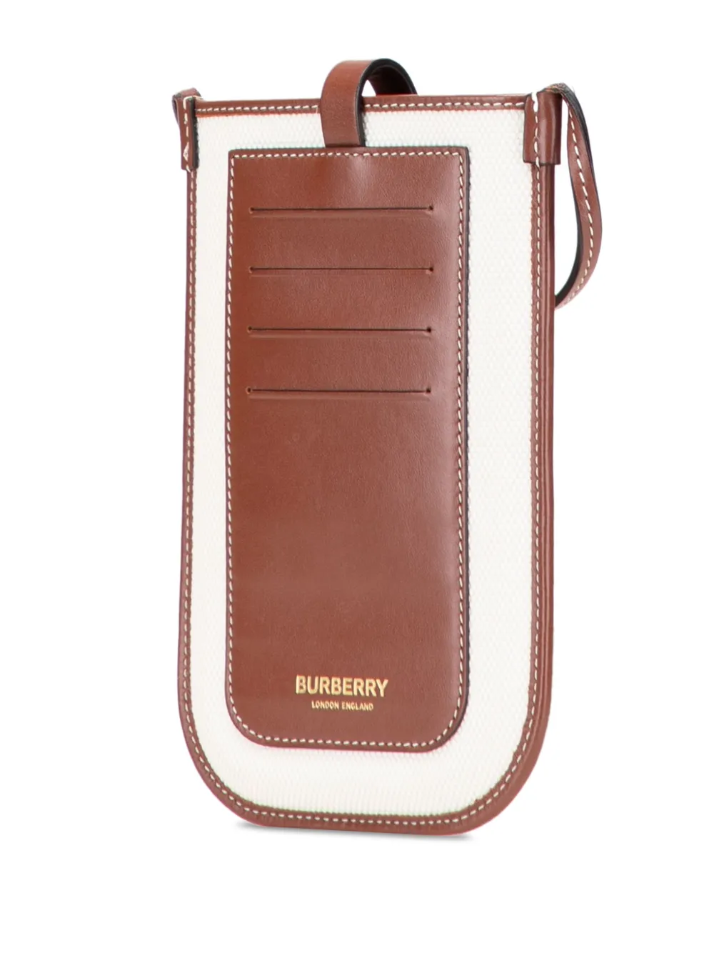 Pre-owned Burberry 2000-2025 Canvas Anne Phone Case With Strap Crossbody Bag In White