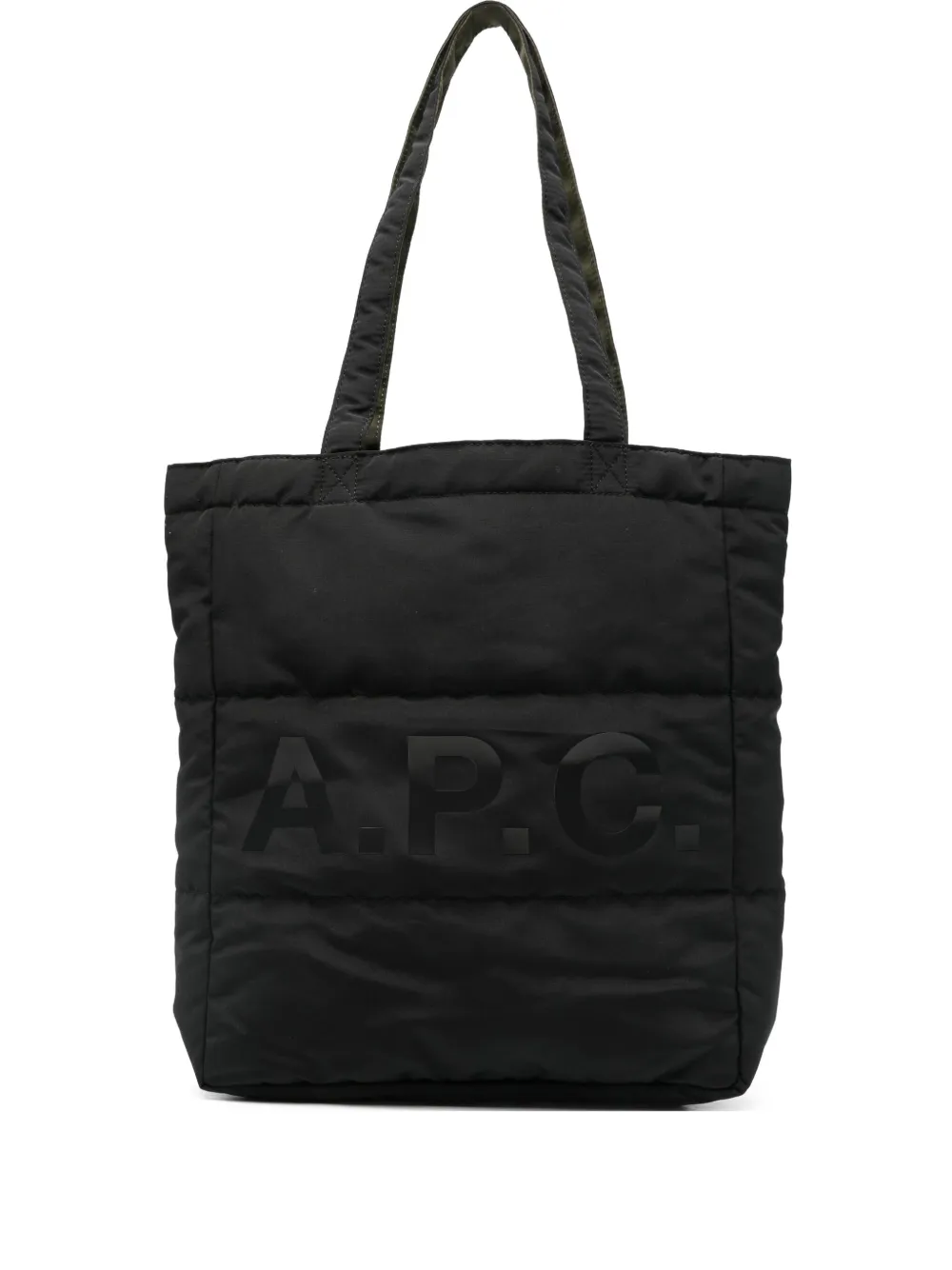 A.P.C. logo-print quilted tote bag | Black | Image 1