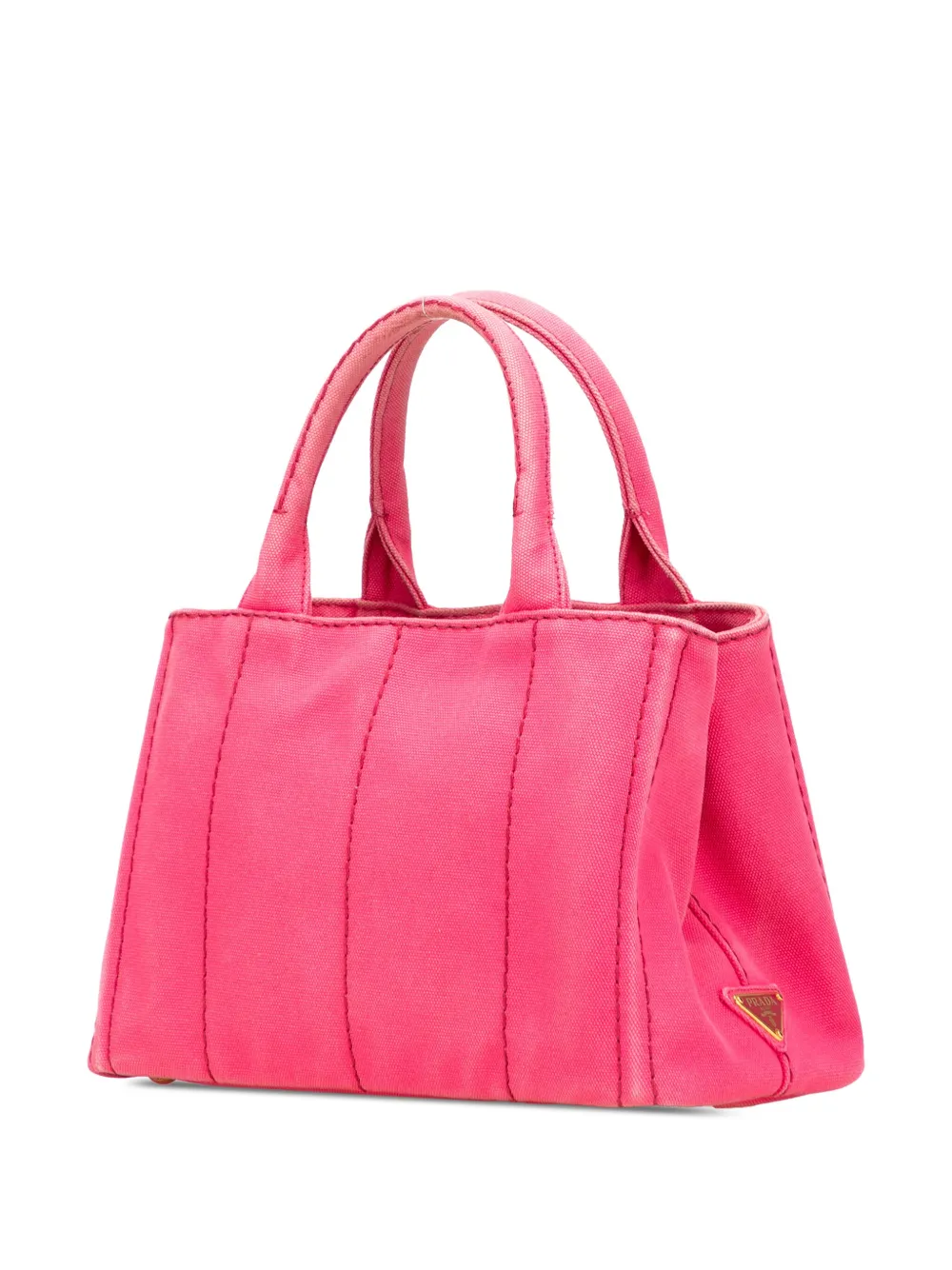 Pre-owned Prada 2010-2025 Small Canvas Canapa Logo Satchel In Pink