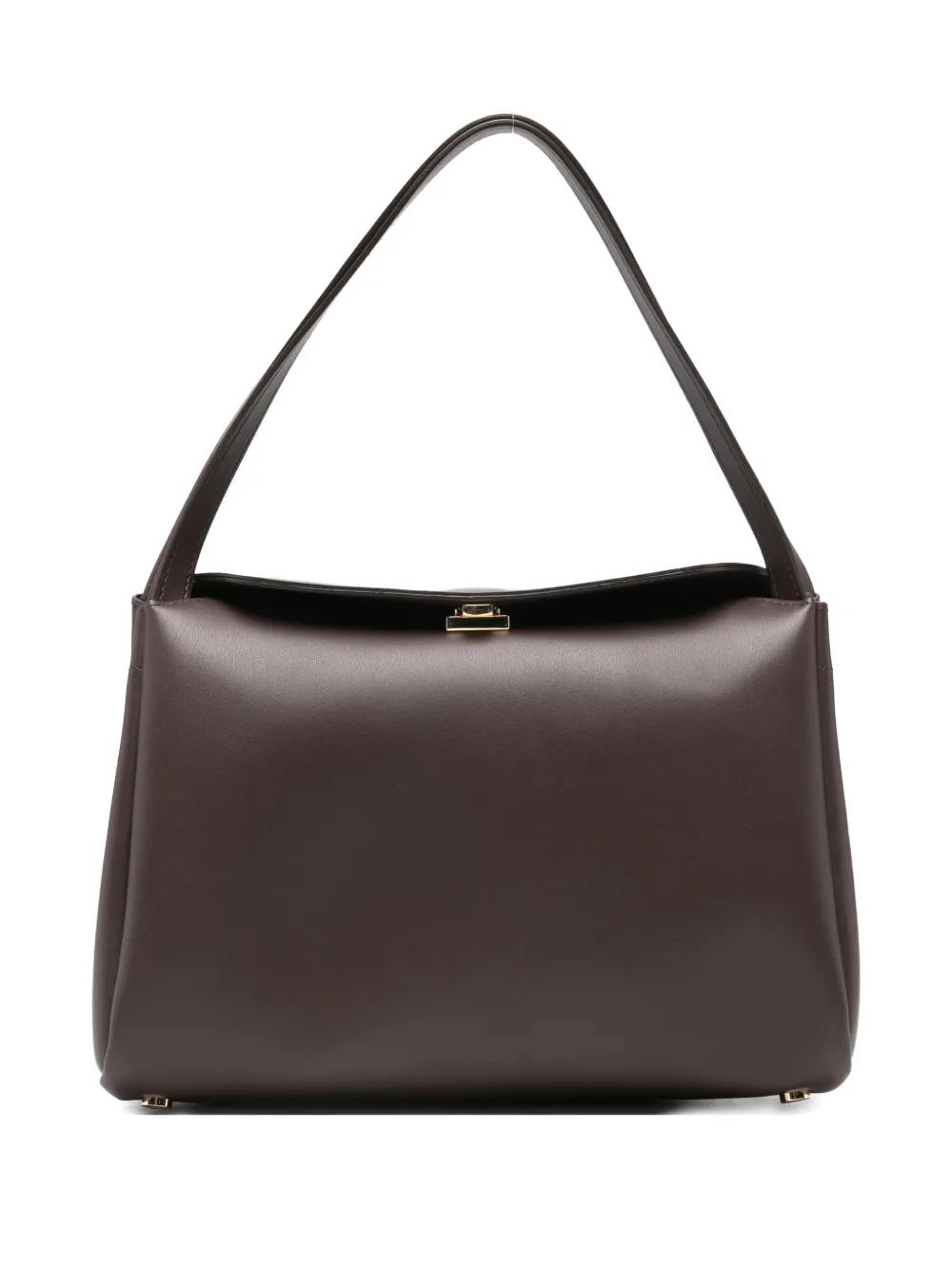 Themoirè Clasp-fastening Shoulder Bag In Brown