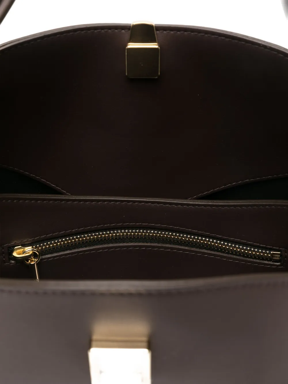Themoirè Clasp-fastening Shoulder Bag In Brown
