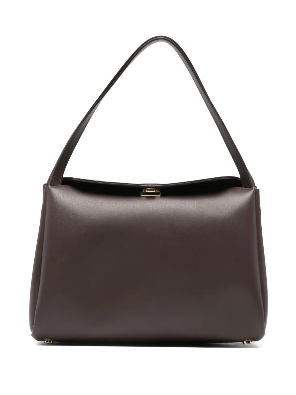 Themoirè clasp-fastening shoulder bag | Brown | Image 1