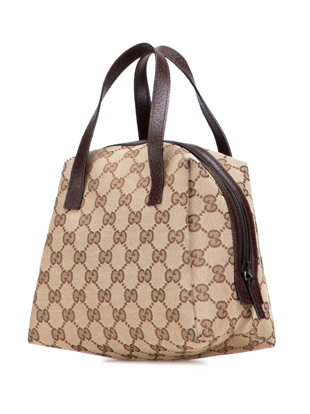 Pre-owned Gucci 2000-2015 Mini Gg Canvas Balthus Tofu Bag Handbag In Brown