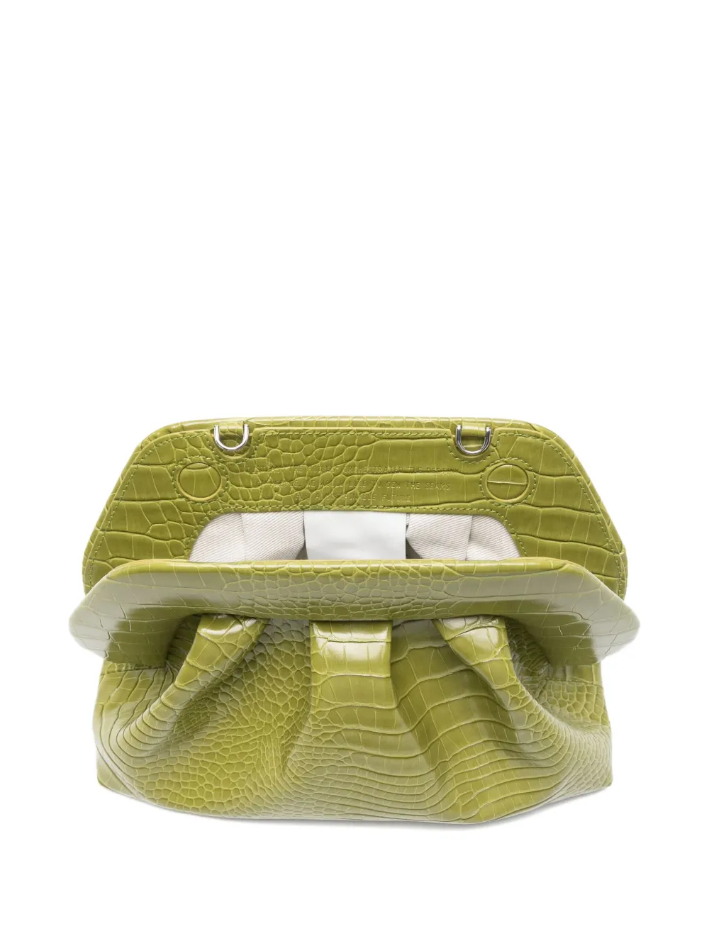 Themoirè Tia Crocodile-effect Clutch Bag In Green