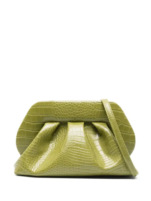 Themoirè Tia crocodile-effect clutch bag