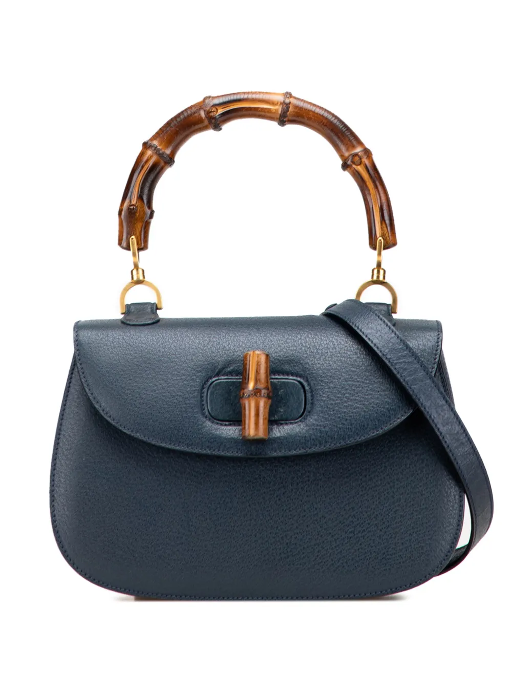 Gucci Pre-Owned 20th Century Calfskin Bamboo Night satchel | Blue | Image 1