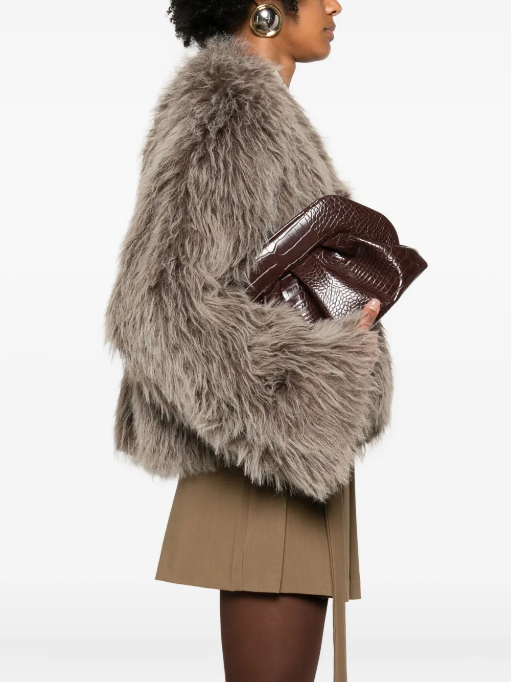 Themoirè Emera clutch bag - Bruin