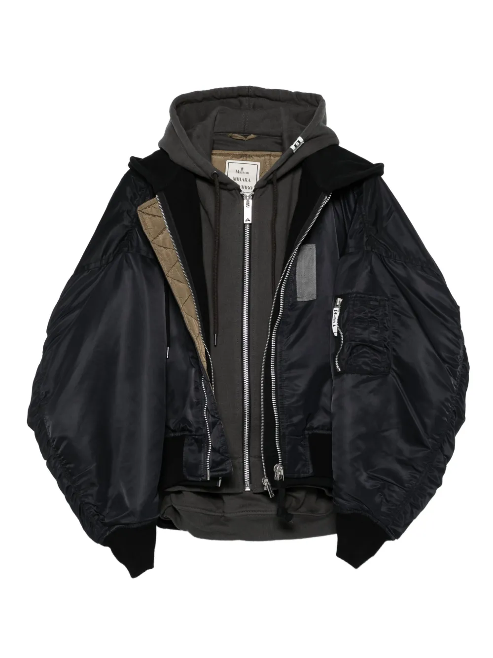 Miharayasuhiro Panelled Bomber Jacket In Black