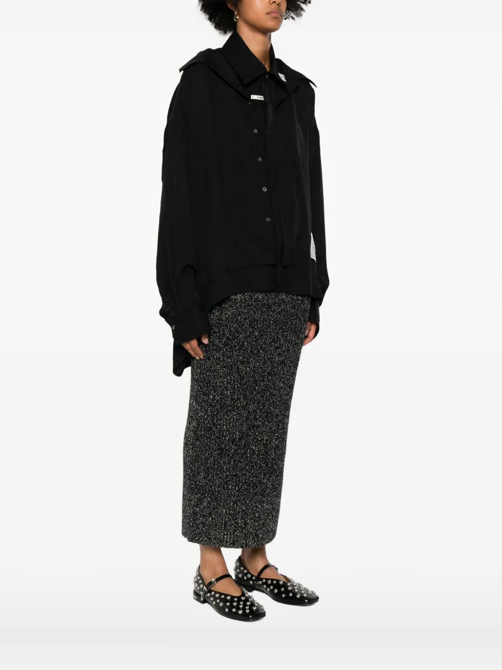 Miharayasuhiro Layered Button-fastening Top In Black