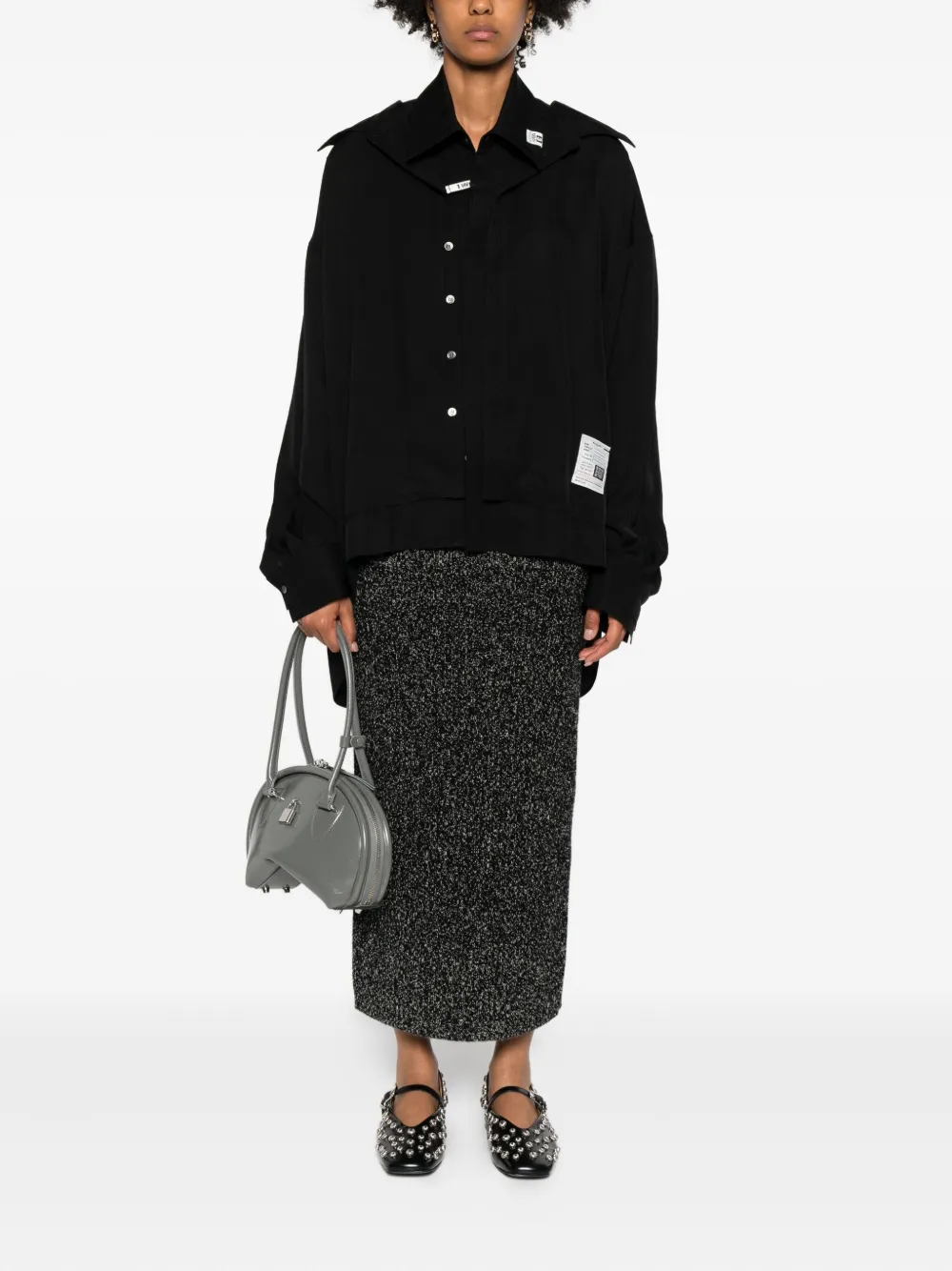Maison MIHARA YASUHIRO Gelaagde top met knoopsluiting - Zwart