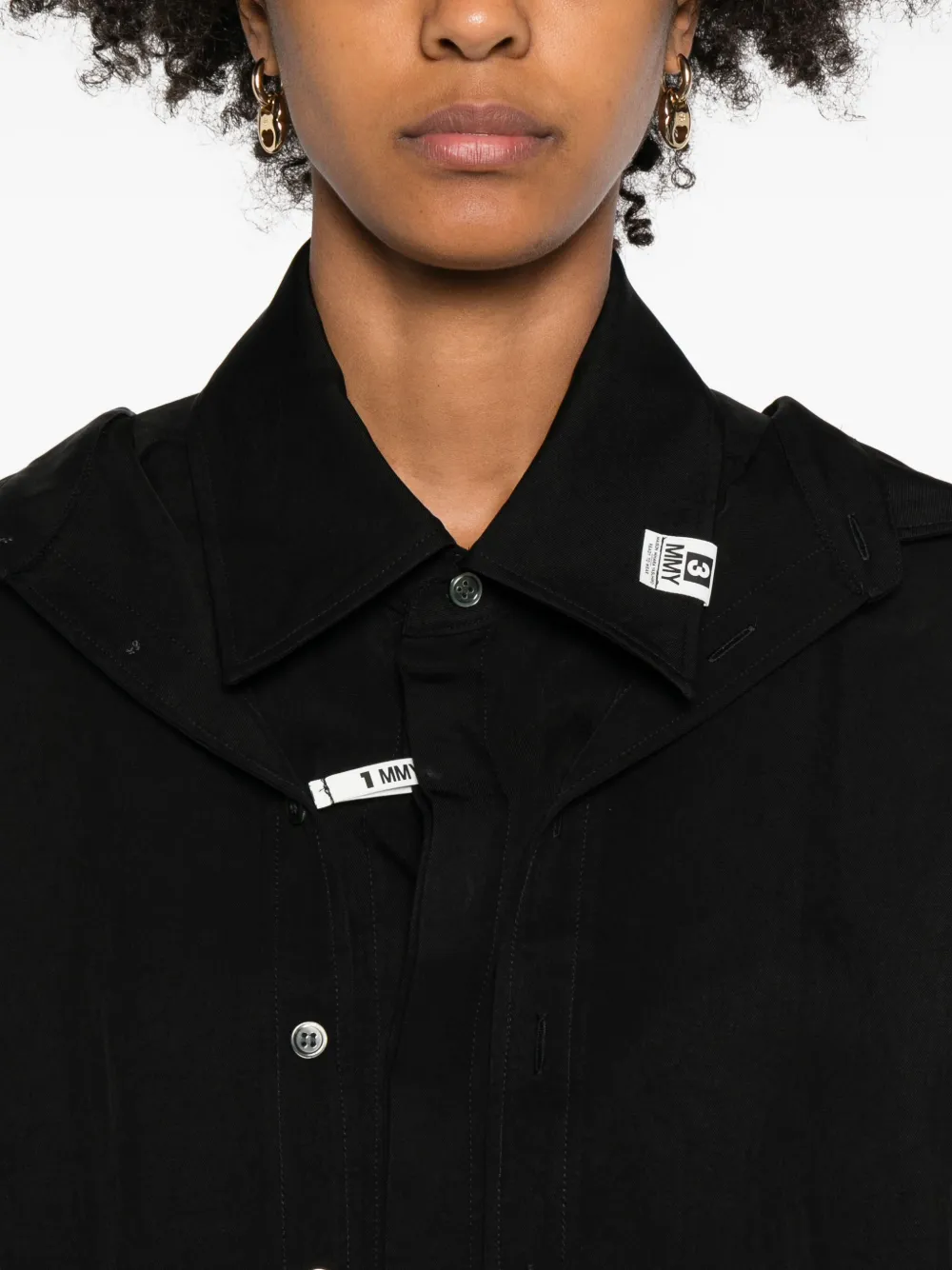 Miharayasuhiro Layered Button-fastening Top In Black