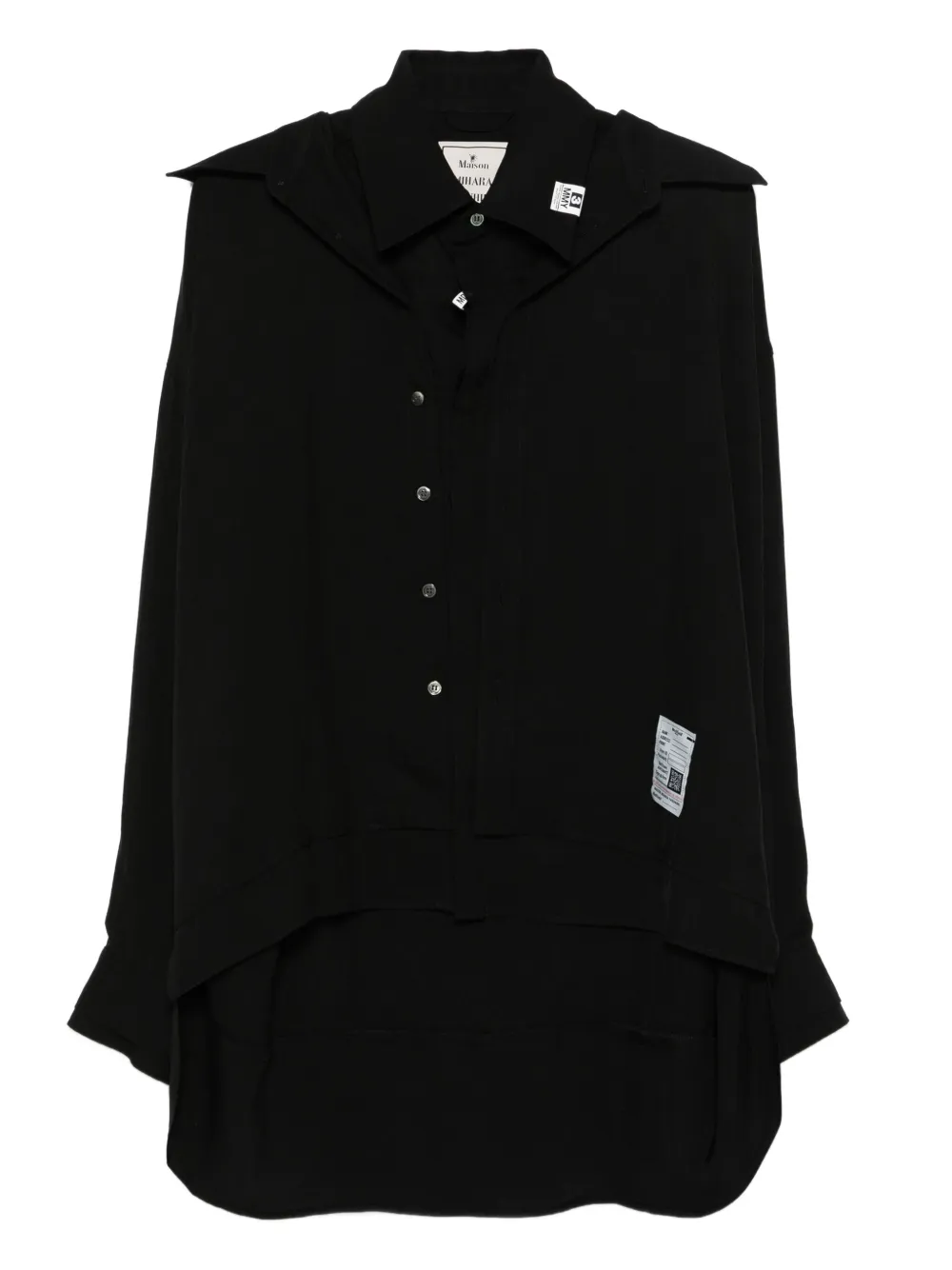 Maison MIHARA YASUHIRO layered button-fastening top | Black | Image 1