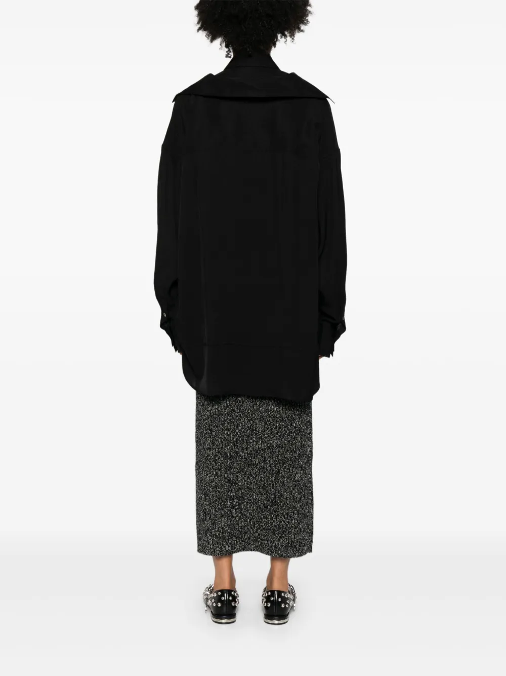 Miharayasuhiro Layered Button-fastening Top In Black