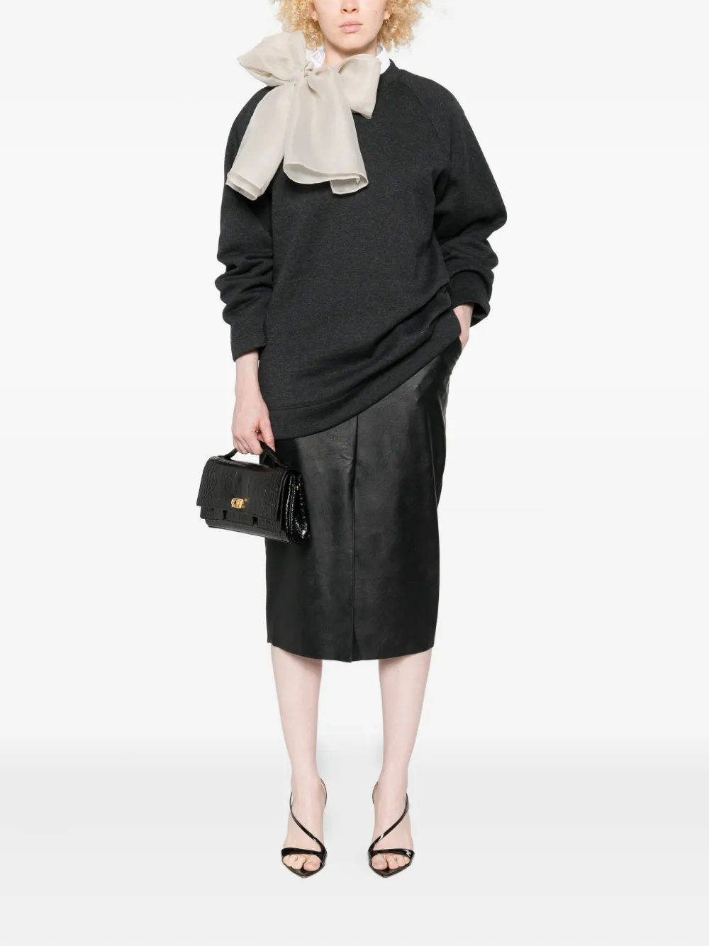 THE M bow-detail raglan-sleeve sweater | Knitted Sweaters | Image 2