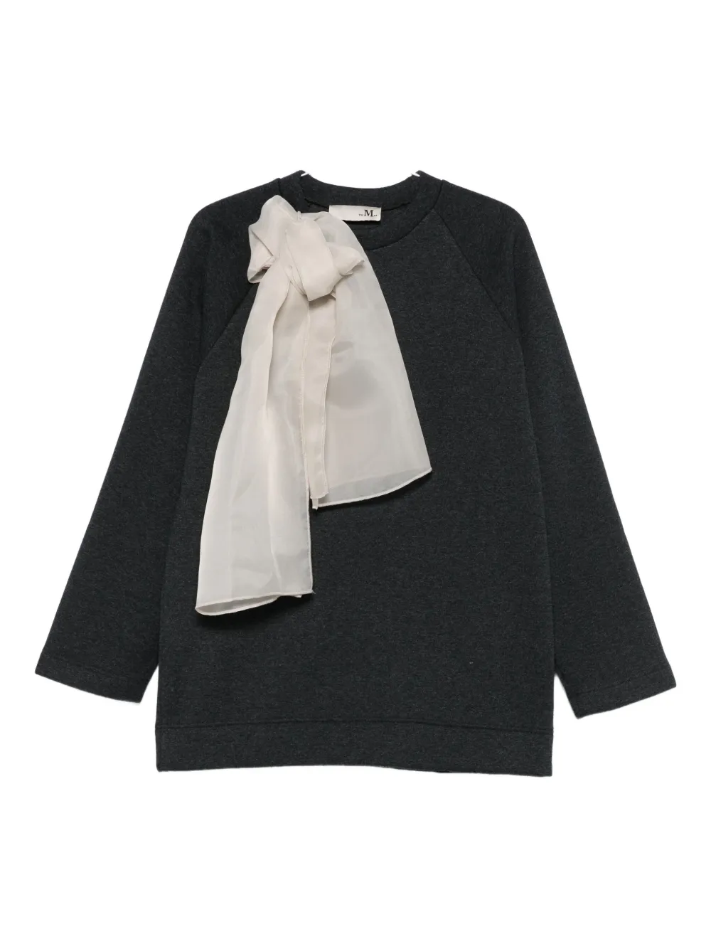 THE M bow-detail raglan-sleeve sweater | Grey | Image 1