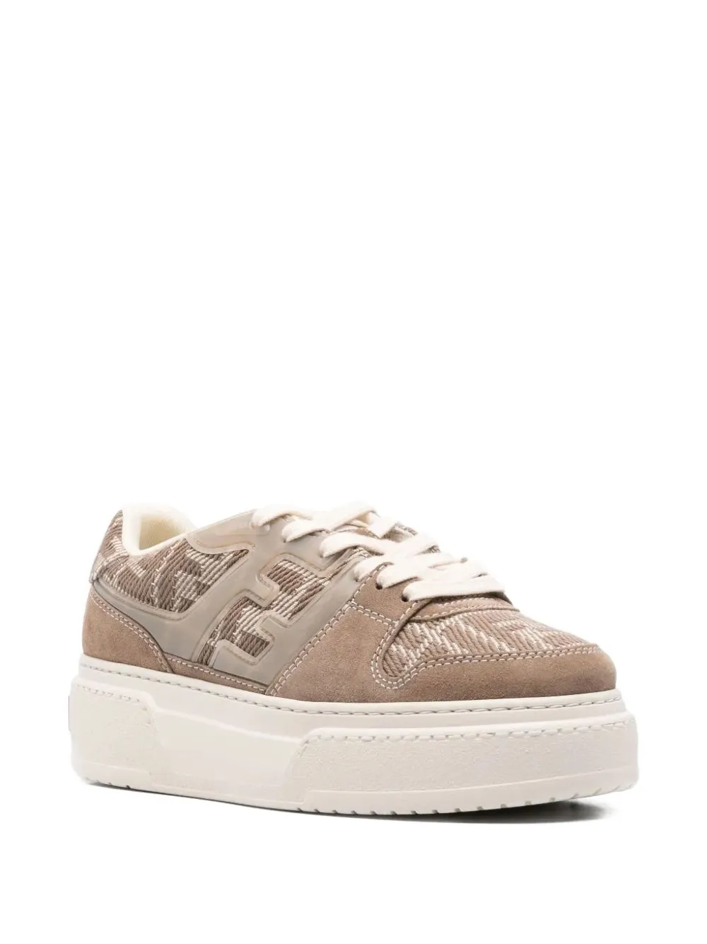 FENDI Match sneakers met plateauzool en logo - Bruin