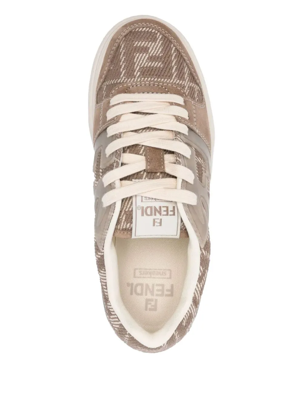FENDI Match logo platform sneakers Brown