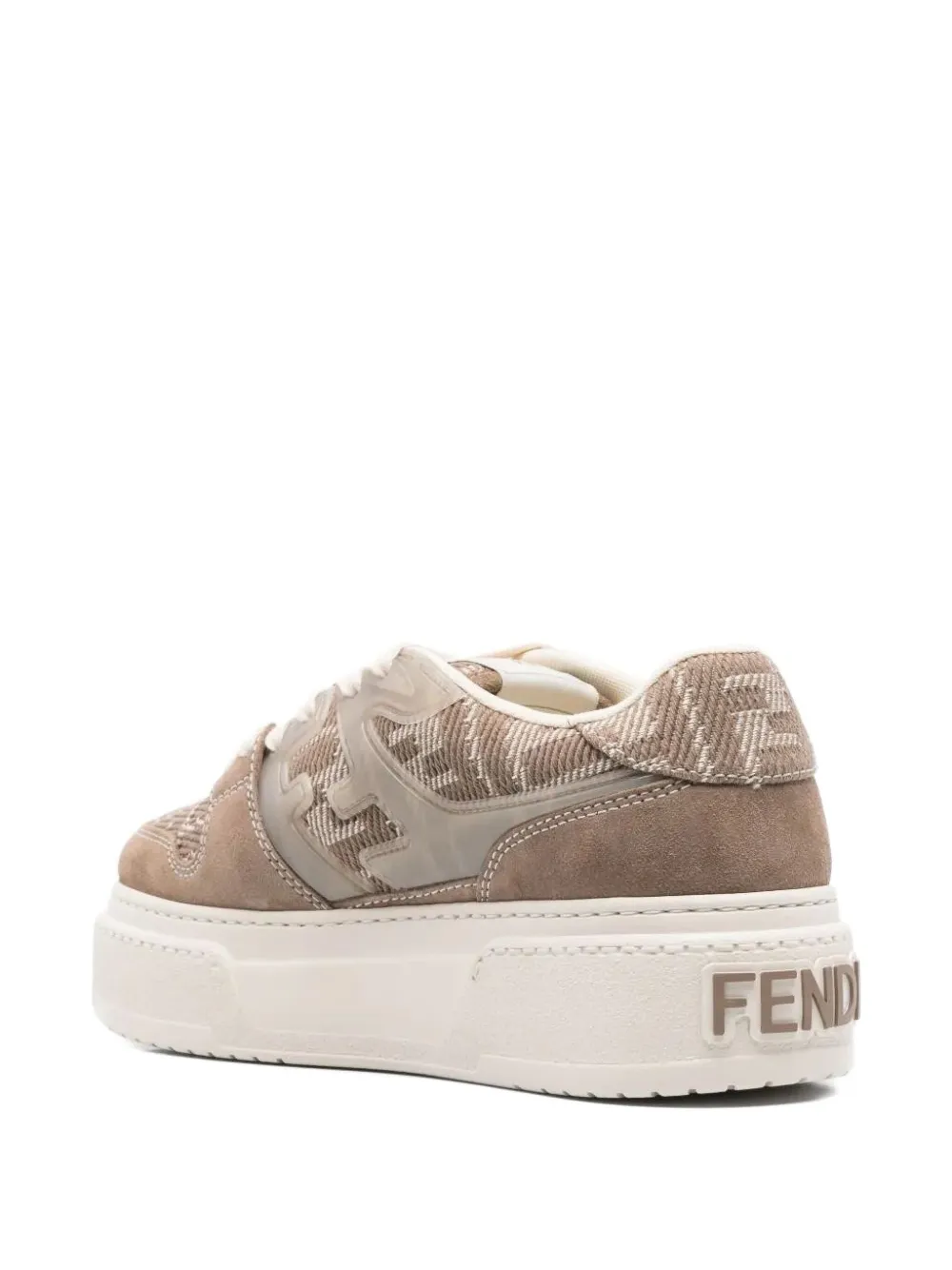 FENDI Match logo platform sneakers Brown