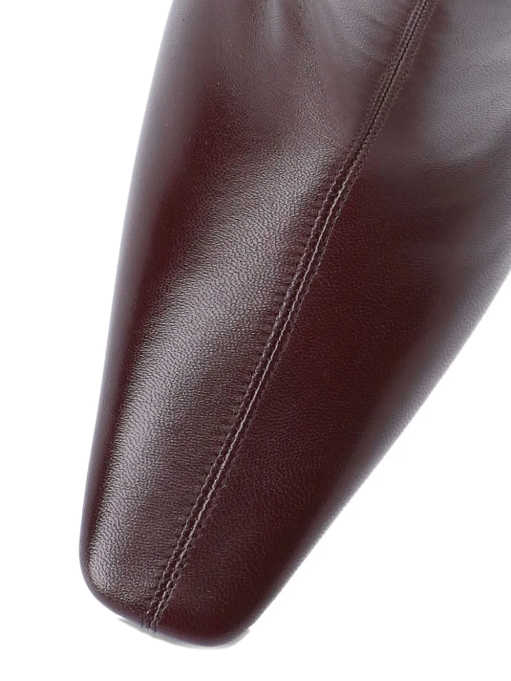 Saint Laurent 75mm Jill Pointed-toe Leather Ankle Boots In Brown